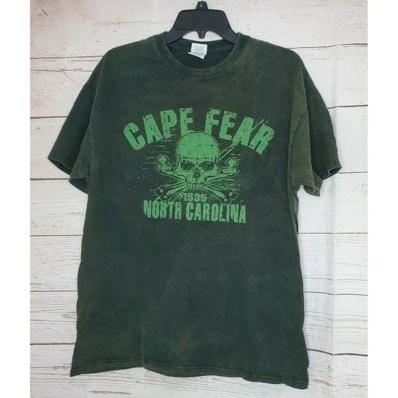 Gildan Ultra Cotton Large Cape Fear 1585 North Carolina Skull Graphics T Shirt - Picture 1 of 11